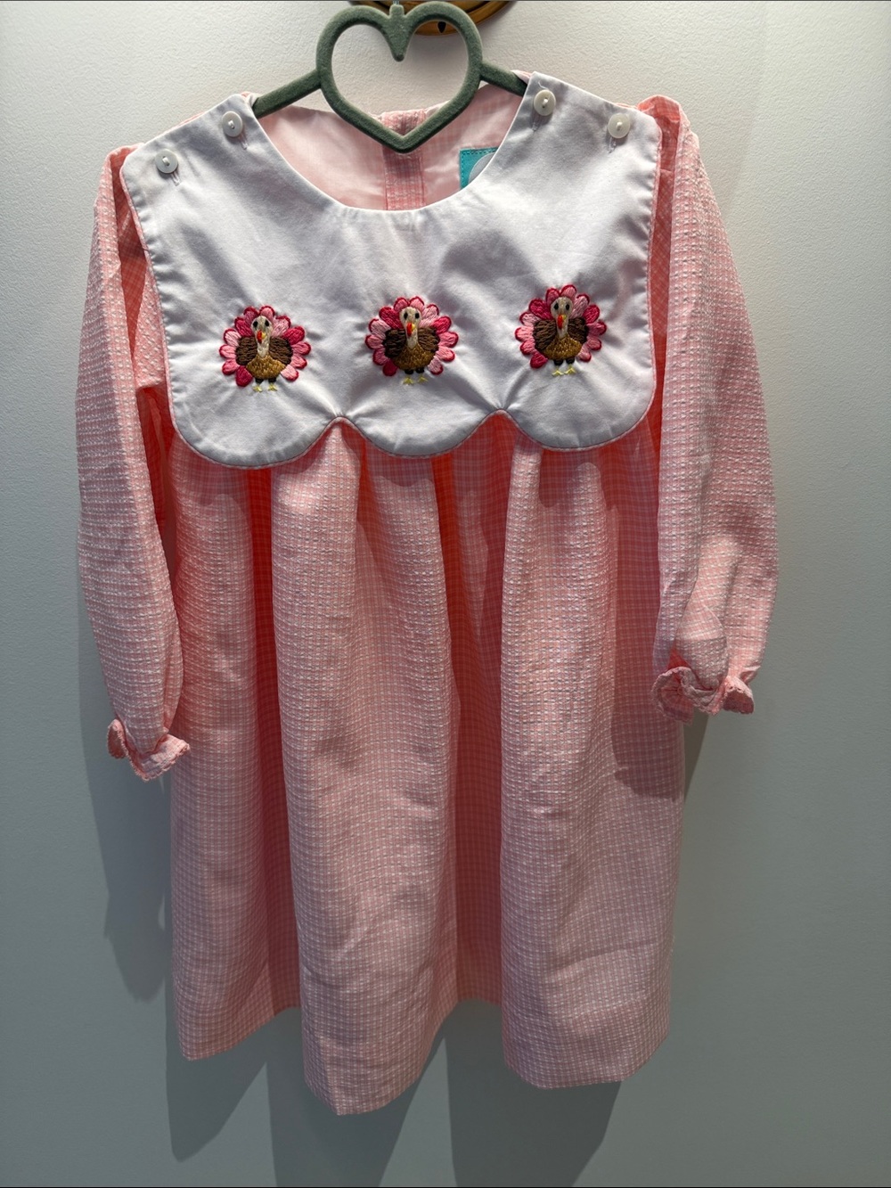 Pink Floral Trim Girls' Casual Dress